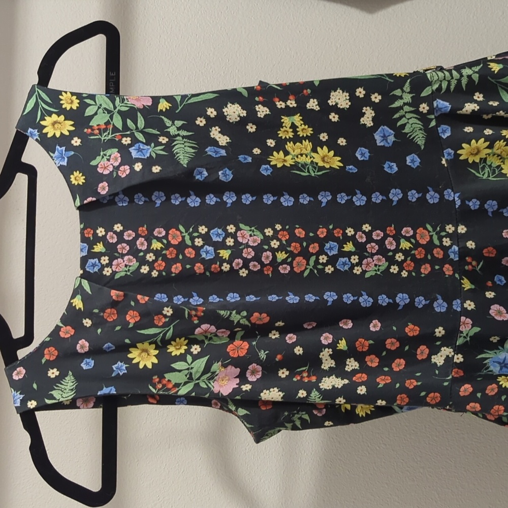 Modcloth Black Flower Luck Be A Lady Dress